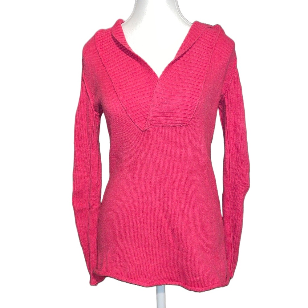 Gap Pink Hooded V-neck Sweater XS